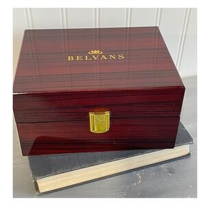 BELVANS Luxury Wooden Watch Box Display Case Storage Gold Clasp BOX ONLY